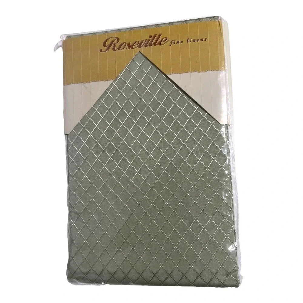 Vintage Foreston Trends Roseville Willow Tablecloth Green 60x84